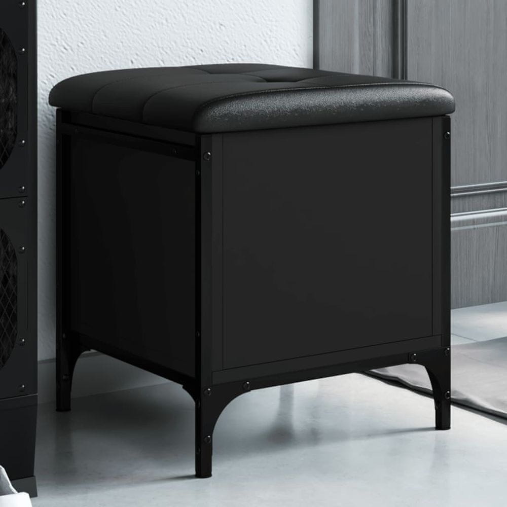 Vidaxl Úložná lavička čierna 42x42x45 cm kompozitné drevo
